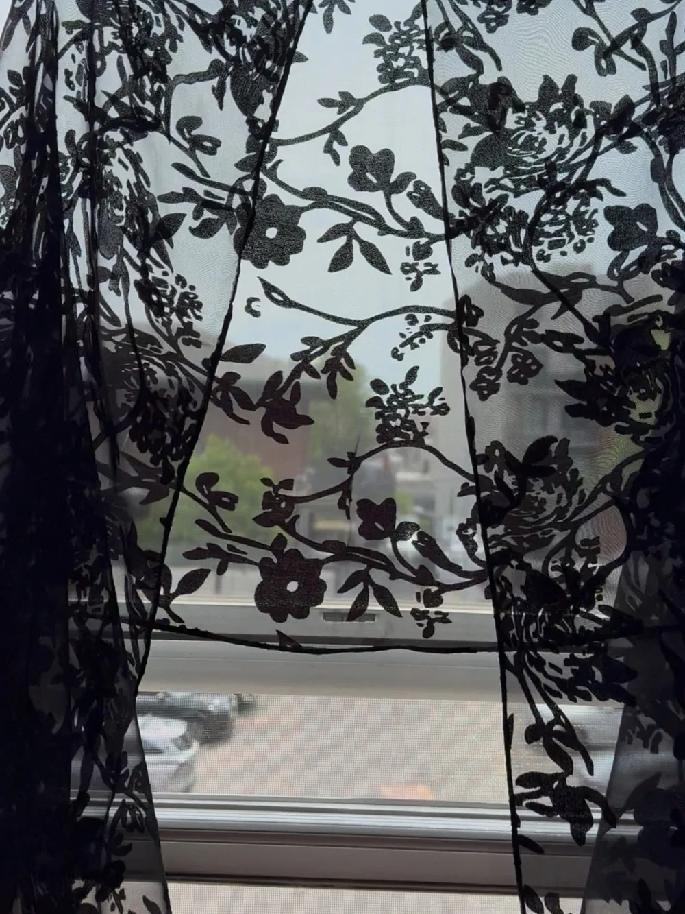 Black Floral Sheer Shawls - Unbranded